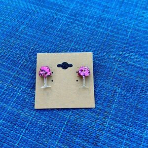 Sparkly Wine glass earrings